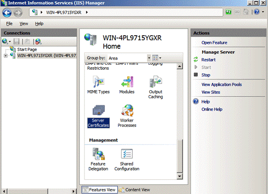 Generar un CSR en IIS7