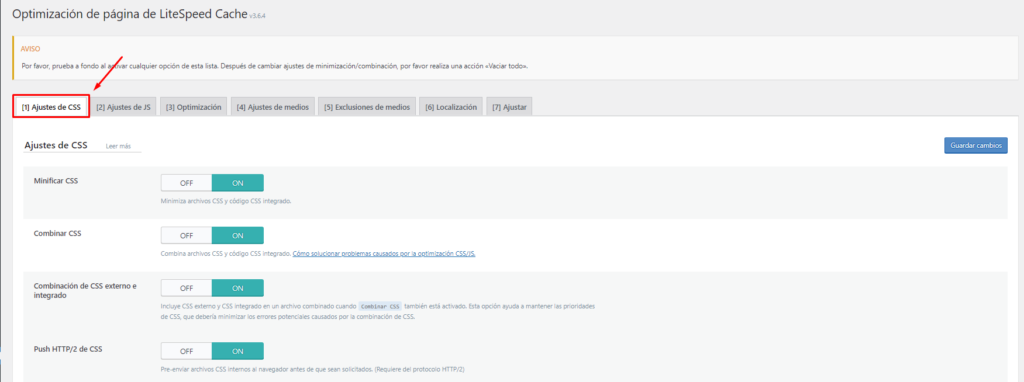 Optimización de Página de LiteSpeed