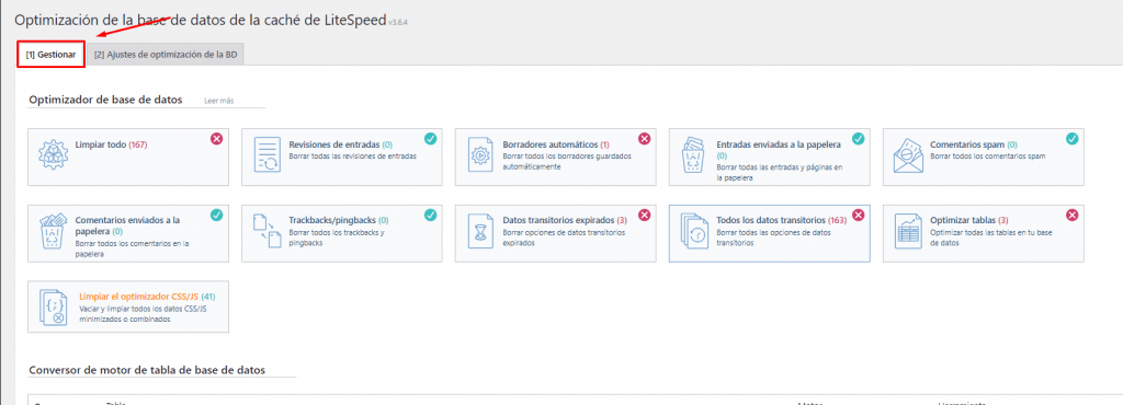 Optimizacion de Base de Datos con LiteSpeed Cache
