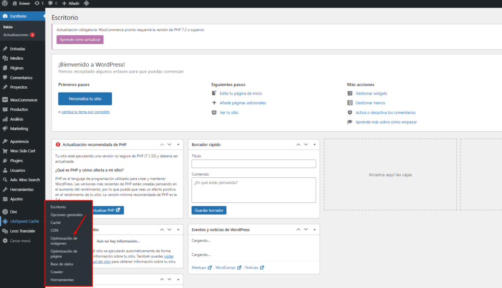 Optimización de imágenes con LiteSpeed