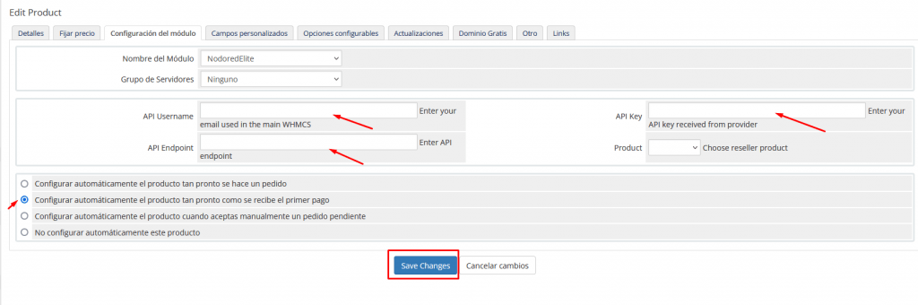 configuracion del modulo 1