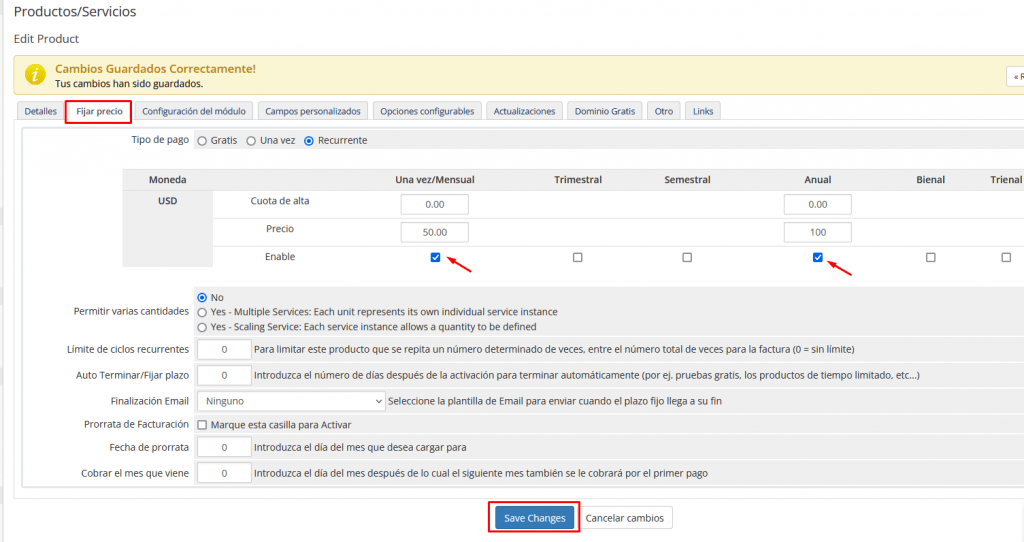 precios para reseller whmcs