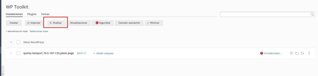 Importar instalaciones de WordPress en WordPress Toolkit