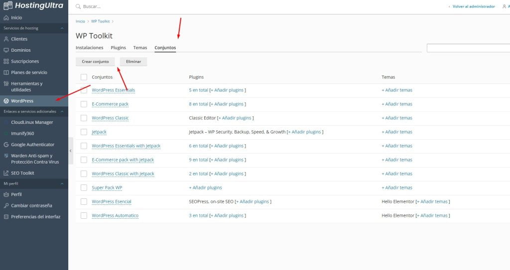 Pasos para crear planes de hosting con WordPress preinstalado utilizando WordPress Toolkit