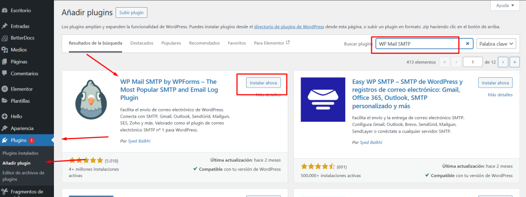 Instalar WP Mail SMTP en WordPress
