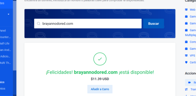 error en whmcs dominios