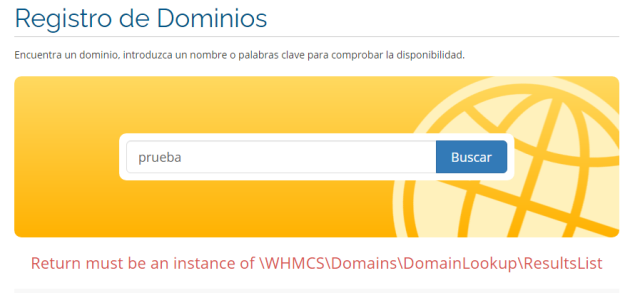 error buscardominios