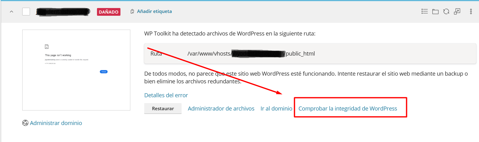 Comprobar la Integridad de WordPress