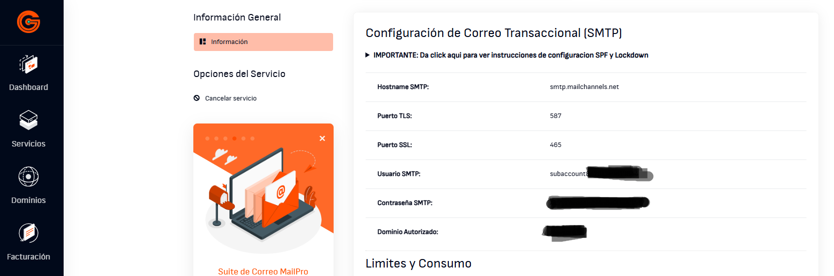 Configurar datos SMTP en WordPress