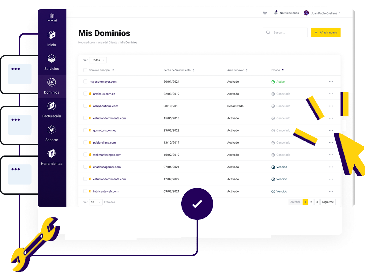 Transfiere tu Dominio Web a Gigacore | Transferencia de Dominios - Tu dominio bajo tu control en tu Área de Cliente