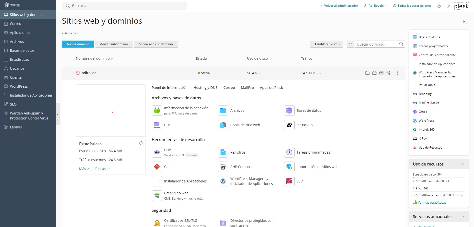 Servidor VPS con Plesk | Gigacore - Curso de Gestión Básica de un Servidor VPS con Plesk