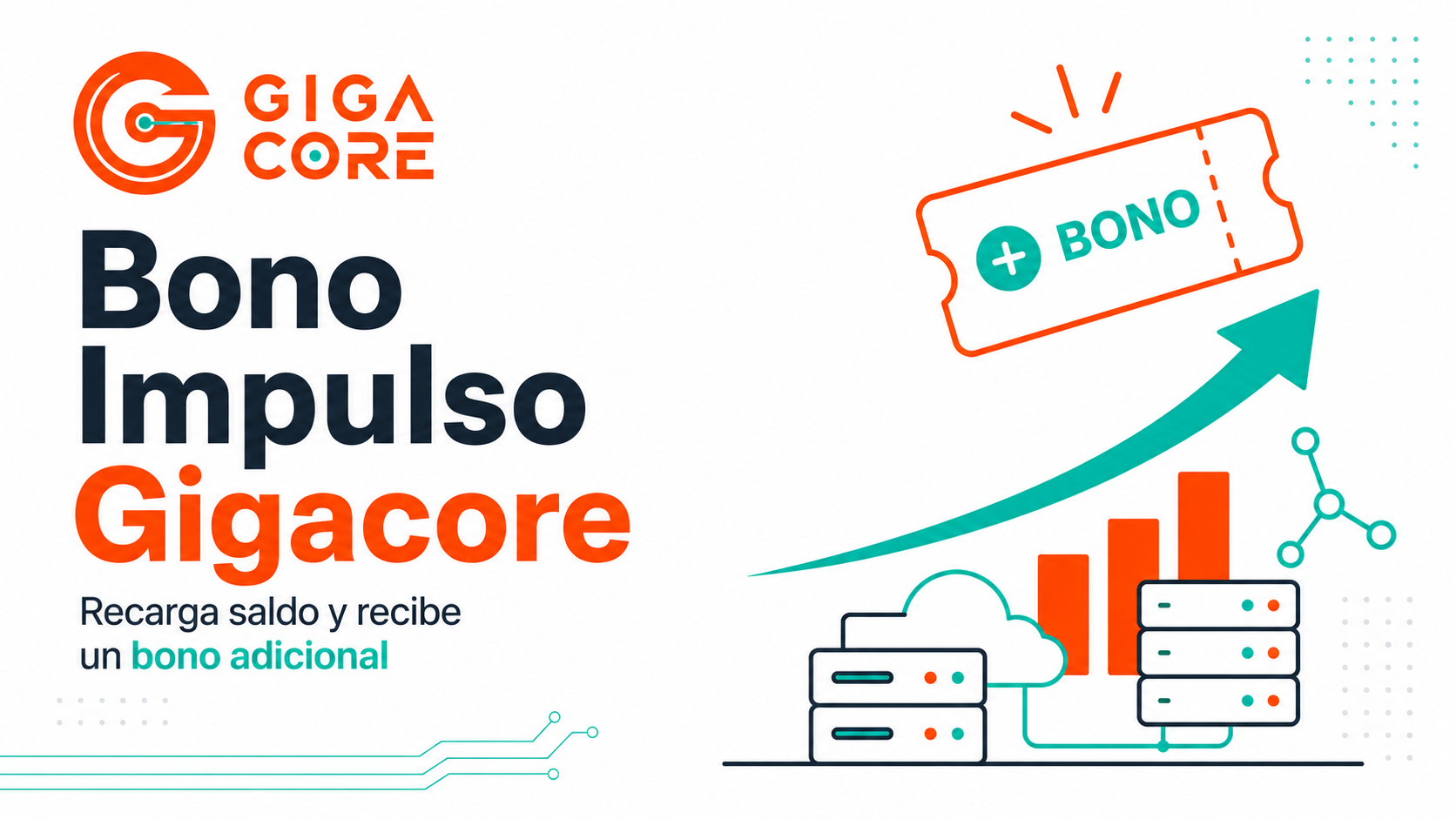 Recarga saldo y recibe hasta 100% extra en Gigacore