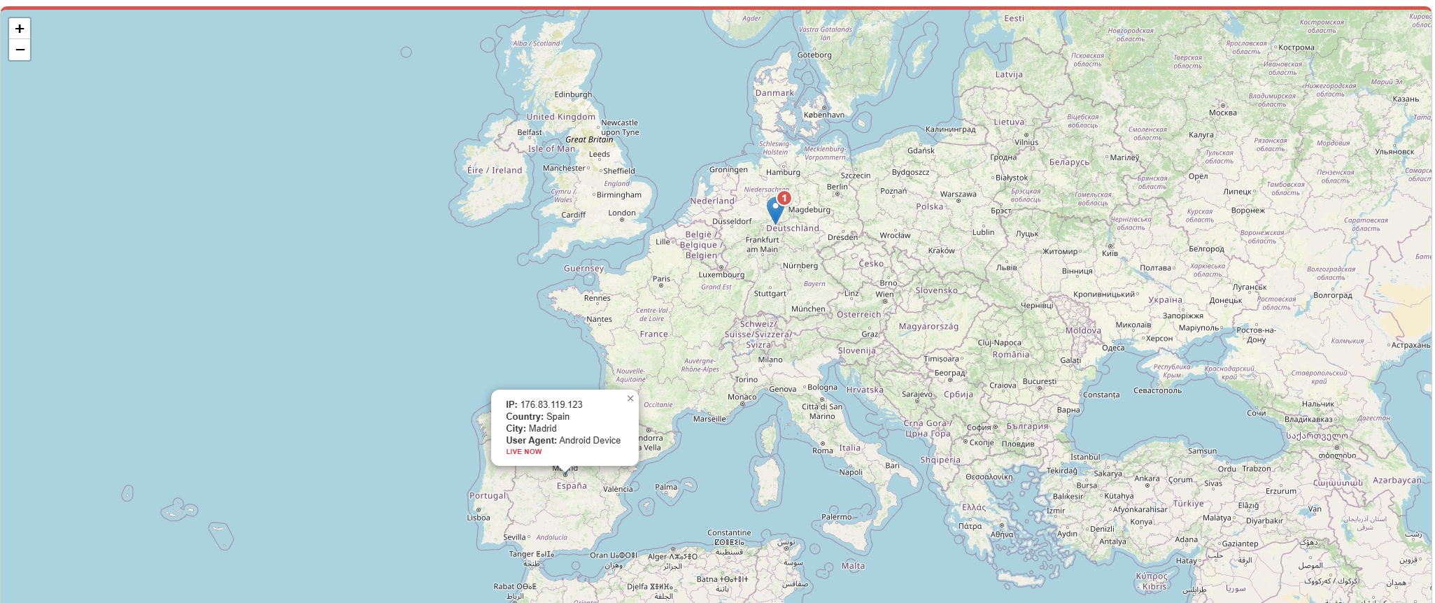 Mapa de oyentes de SonicPanel