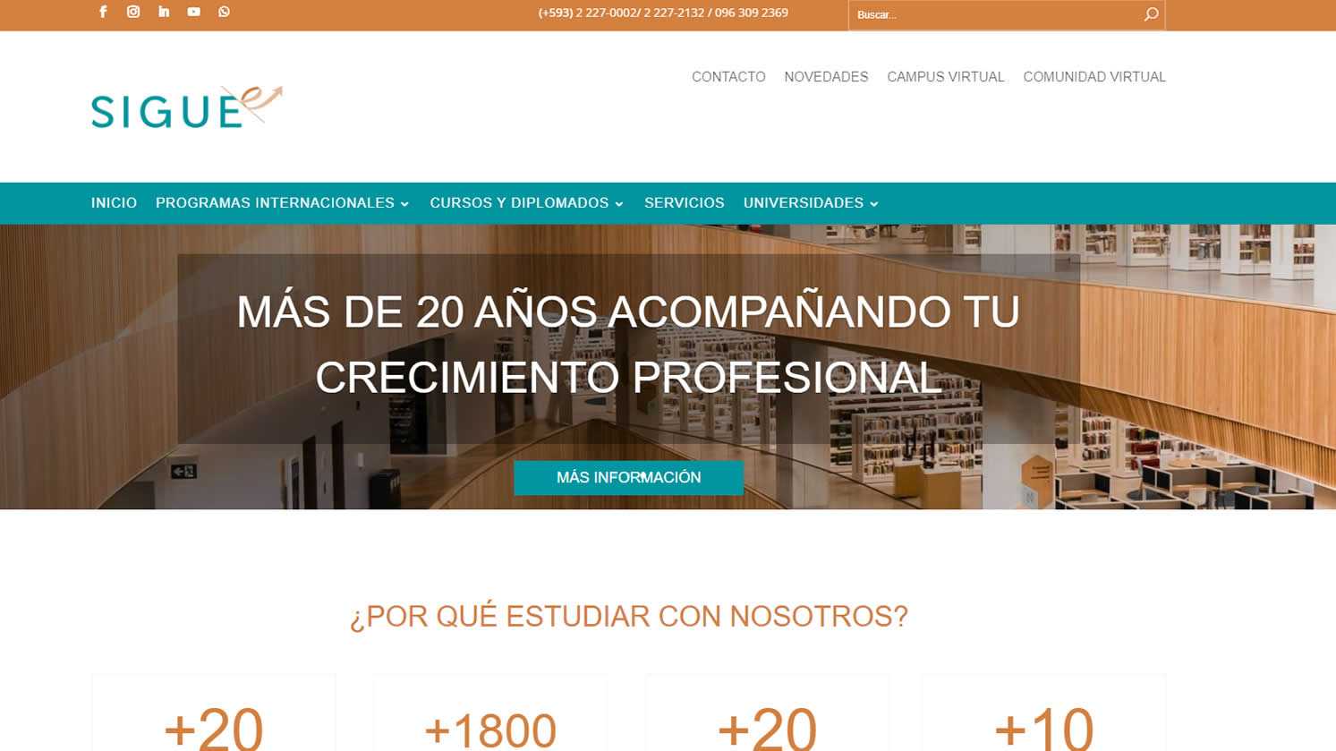 Captura del proyecto Sigue-e en el portafolio de Gigacore