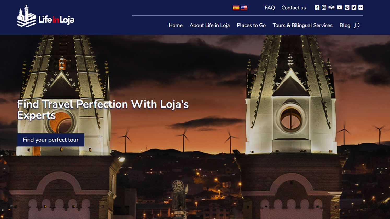 Captura del proyecto Life in Loja Ecuador en el portafolio de Gigacore